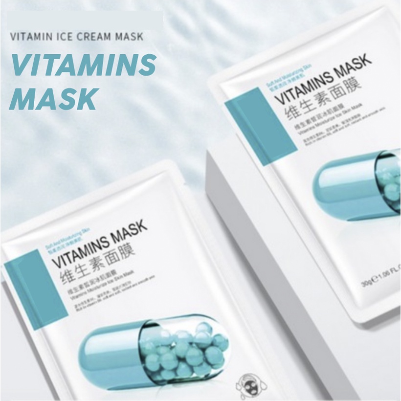 Vitamin Ice Cream Mask Vit C Masker Wajah Vitamin Capsule Pil Vitamins BQ003