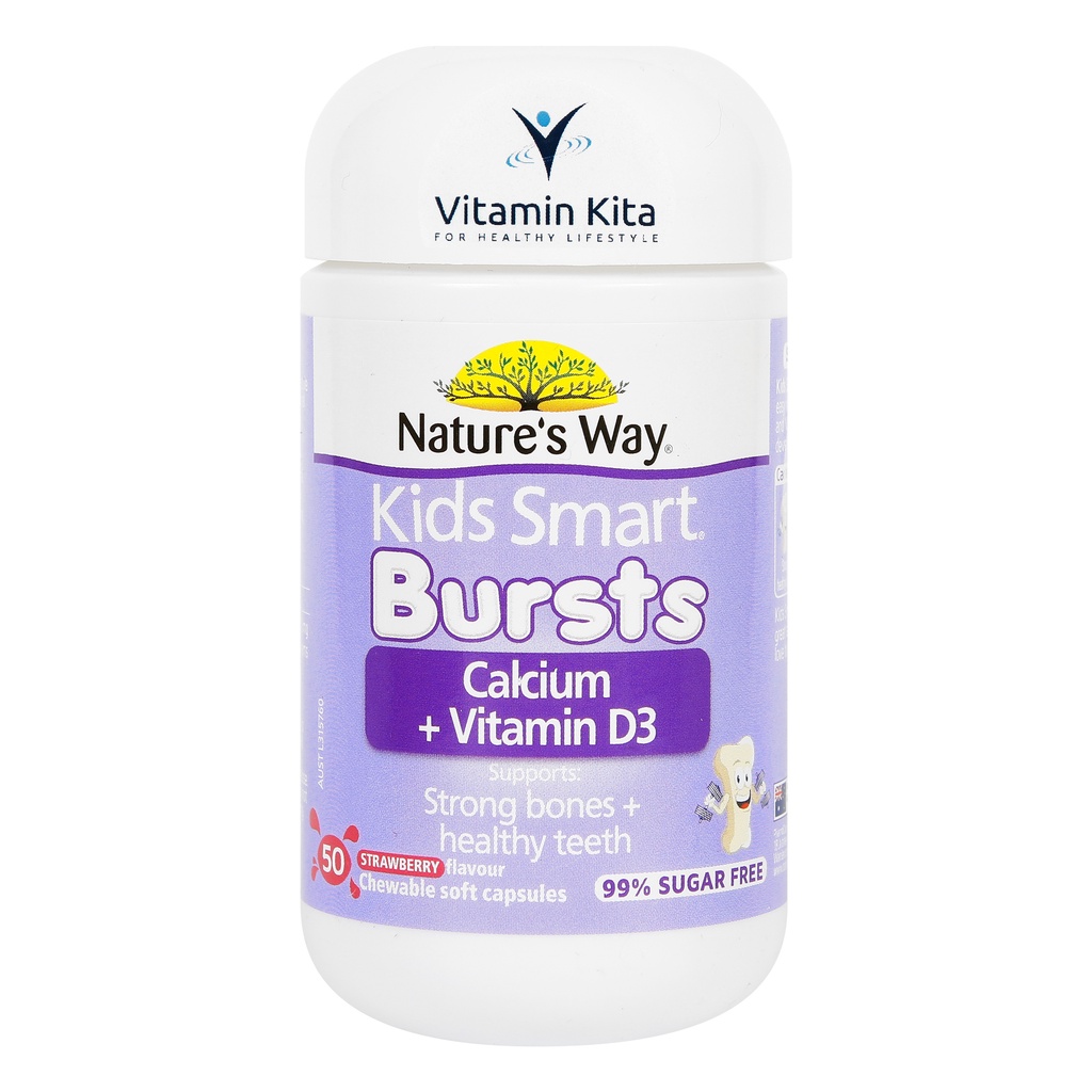 NATURES WAY KIDS SMART CALCIUM + VITAMIN D3 (50 CAPS)