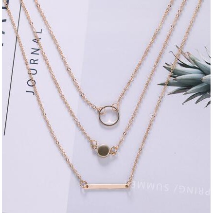 Kalung Wanita Vintage Multilayer Lingkaran Koin Stik Dalika