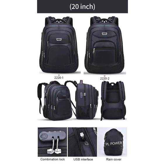 Tas Pria Ransel Laptop 18 inc Backpack Keylock Import POLO SUPER Original Tas Kerja Pria Waterproof