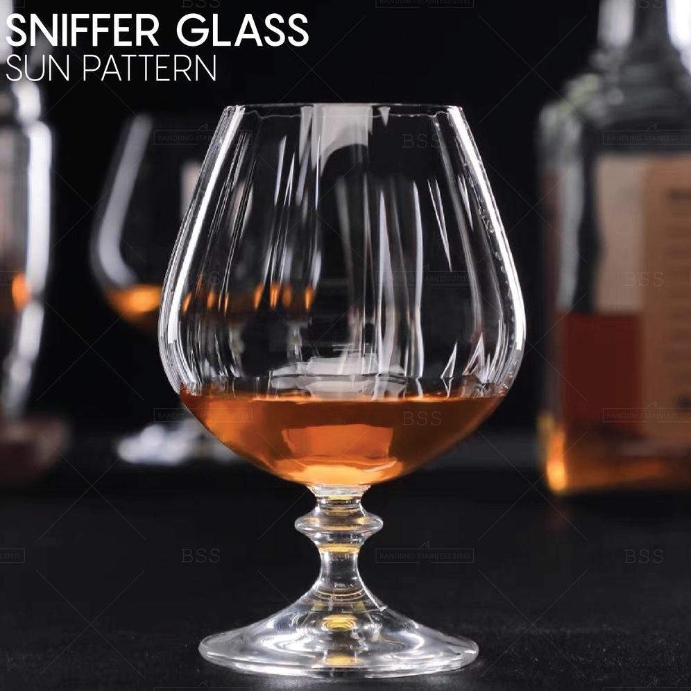 Gelas Brandy 440ml Kristal Bourbon Whiskey Libbey Snifter Kaca Kaki Glass Cognac Motif Matahari