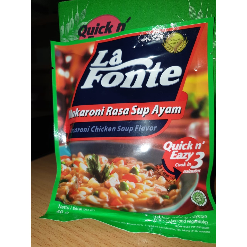 [Pcs 40g] Makaroni Sup Merk Lafonte 40g