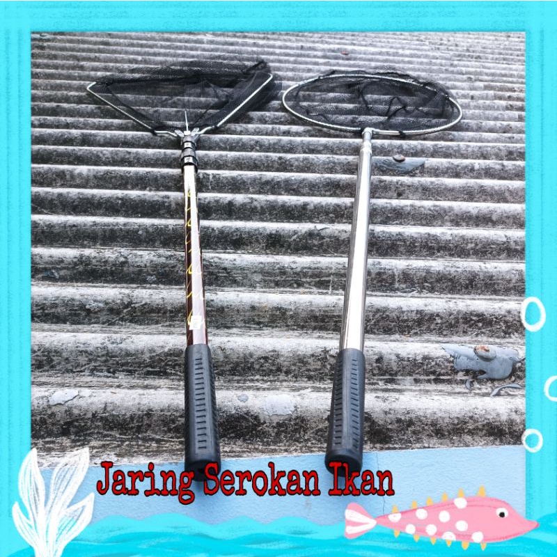 Serokan Jaring Ikan Telescopic Net Aluminium