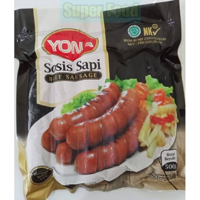 Jual Yona Sosis Sapi Bakar Jumbo 500gr Isi 6 | Shopee Indonesia