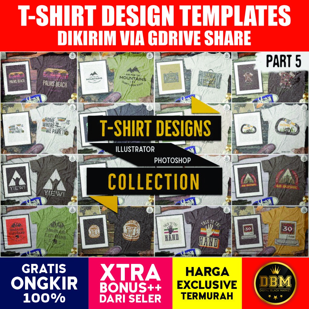 T-Shirt Designs Retro Collection Part 5 Vintage - Photoshop &amp; Illustrator