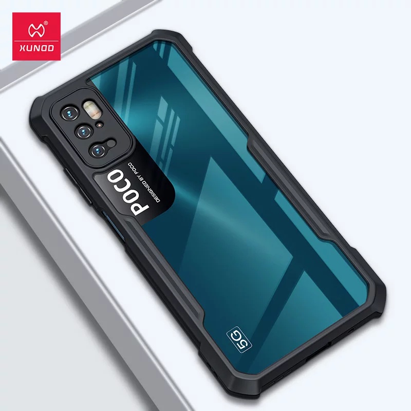 PROMO 2in1 CASE XIAOMI POCO M3 Pro 5G SOFT CASE XUNDD TRANPARAN BONUS GarSkin Carbon Flexible