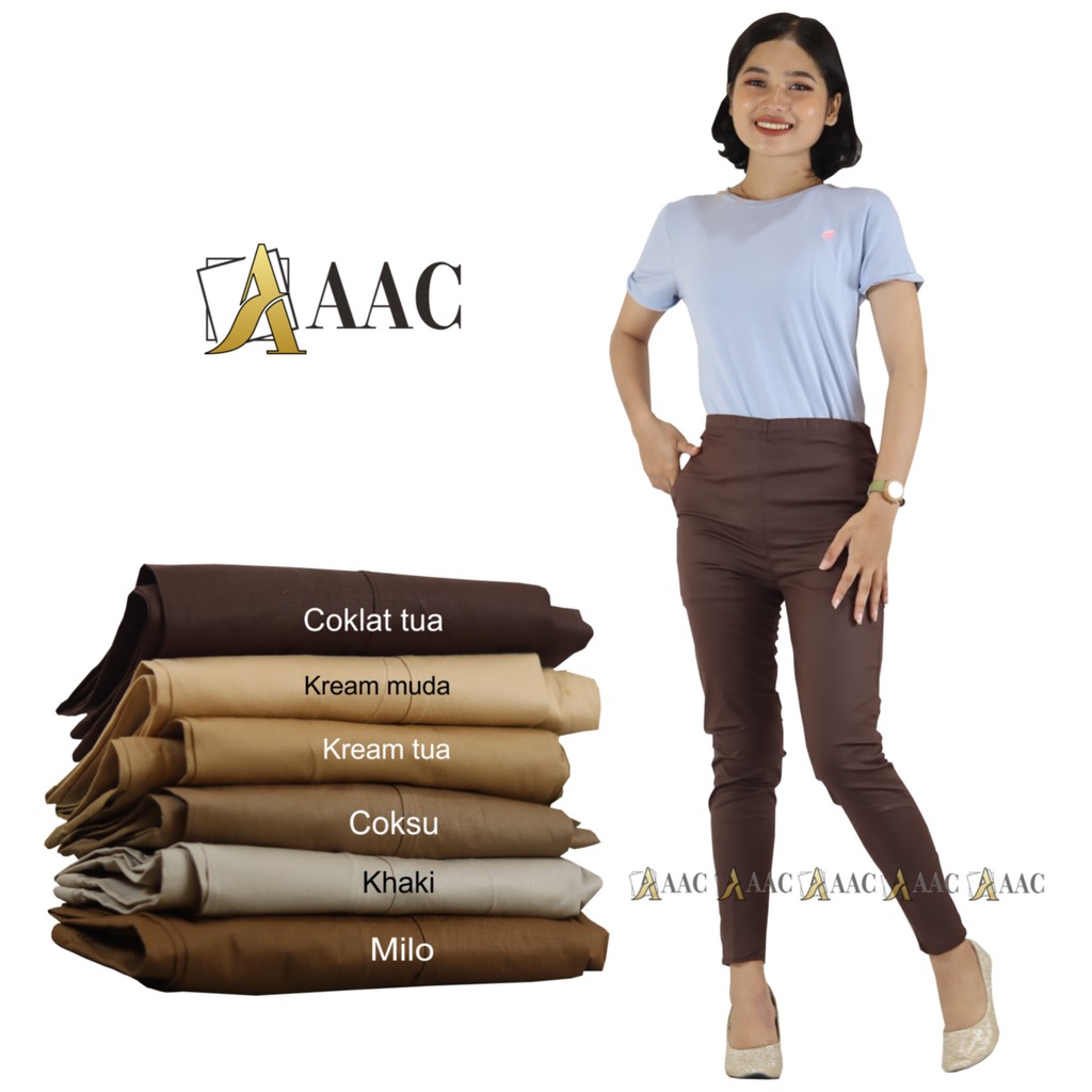 Celana Wanita Katun Stretch, Daily Pants