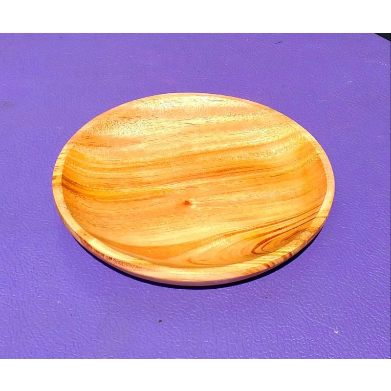 piring bulat/liuk 15cm kayu mahoni