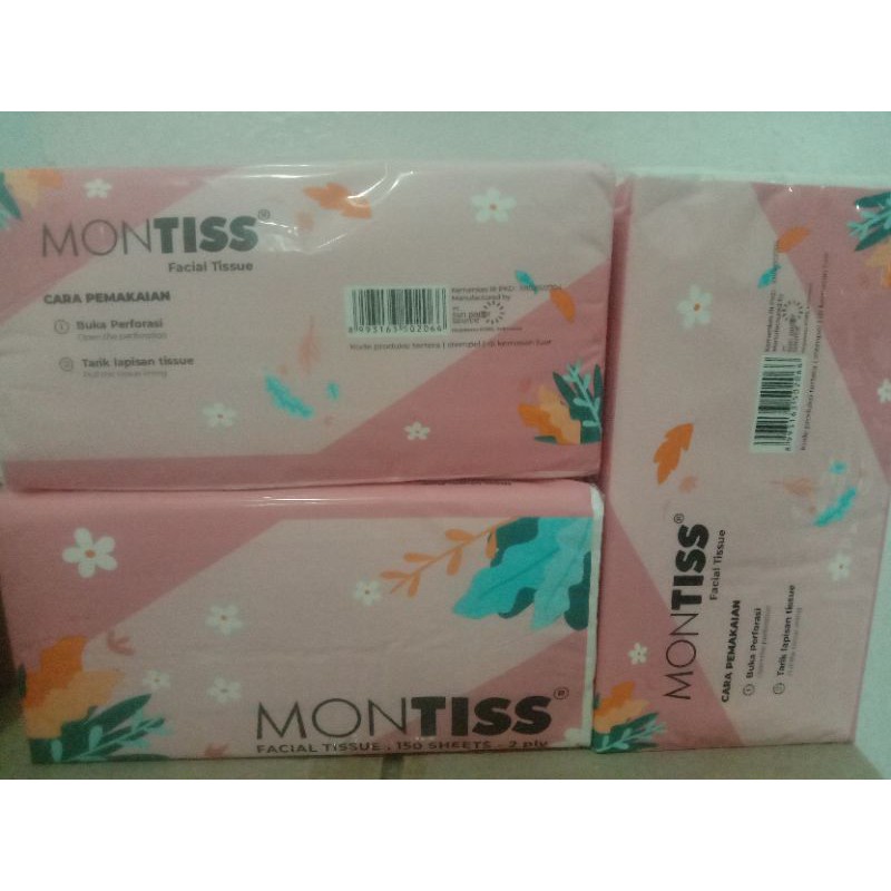 FACIAL TISSUE MONTISS 150 SHEET 2 PLAY