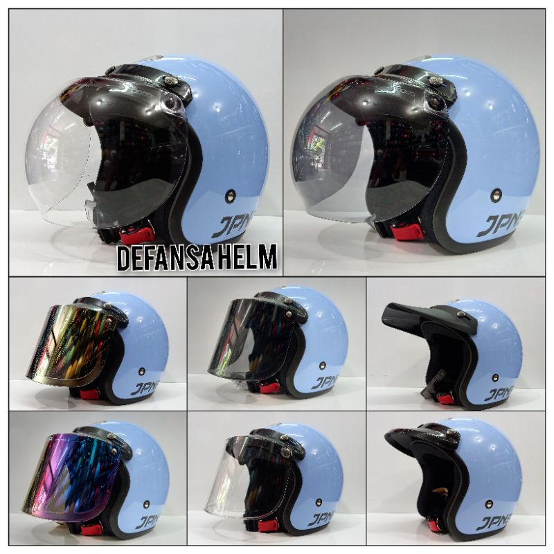 HELM JPN POLOS LI BLUE CAPRI GLOSY  BISA COD BAYAR DI TEMPAT