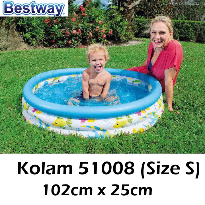 Bestway 51009, 51008 Kolam Renang Anak dan Bayi Ocean Life - Paket Kolam Mandi Bola 122 cm x 25 cm-3