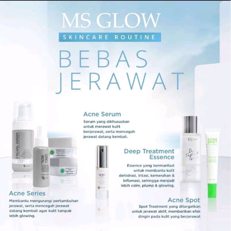 MS GLOW PAKET WAJAH BB CREAM / WHITENING SERIES / LUMINOUS / ULTIMATE / PAKET ACNE BB CREAM