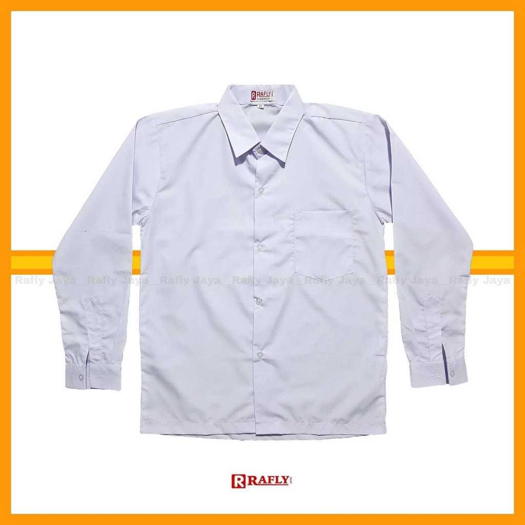 Baju Kemeja Putih Polos Lengan Panjang / Rafly Jaya