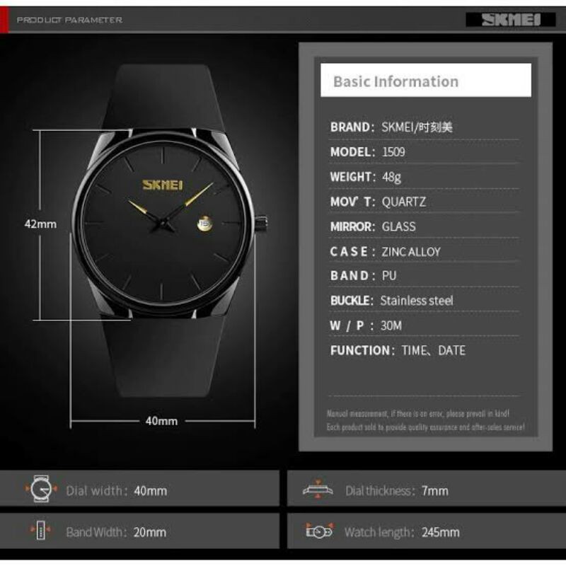 JAM TANGAN SKMEI 1509 ORIGINAN WATER RESISTANT
