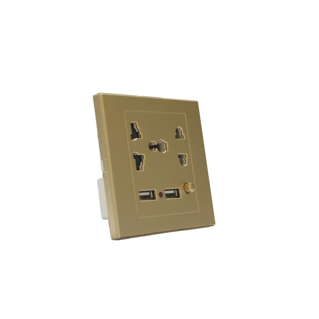 2 USB WALL SOCKET / Stop Kontak USB - Gold