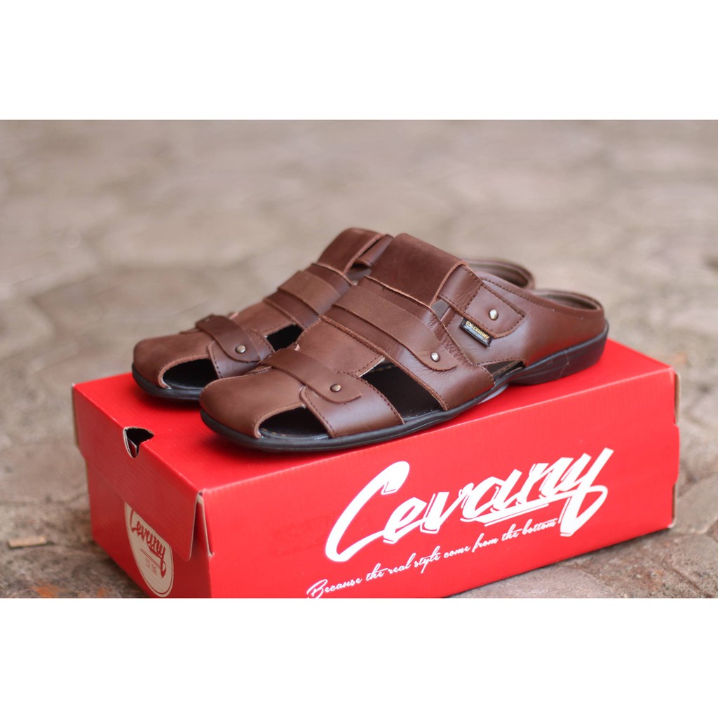 Sepatu Sandal Pria Cevany Tutong Original Bustong Casual Elegan Formal