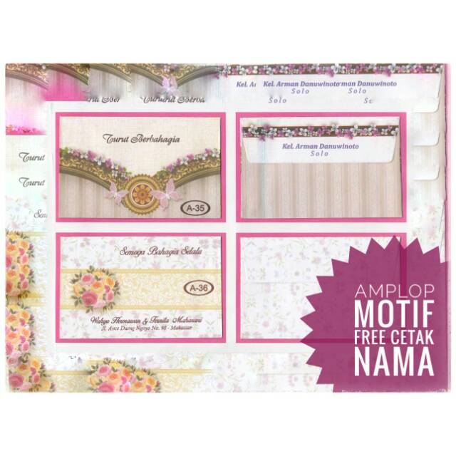 

Amplop motif / amplop sumbangan ukuran kecil