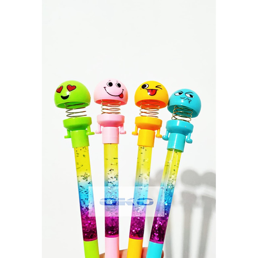 

Pen Gel Bentuk Spring / Per Emoji Glitter A8021 1Pcs
