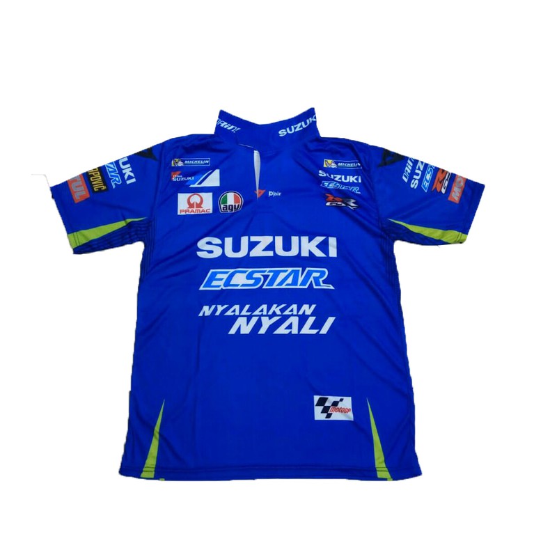 kaos jersey motogp suzuki-baju kaos balap motor suzuki pendek full sponsor