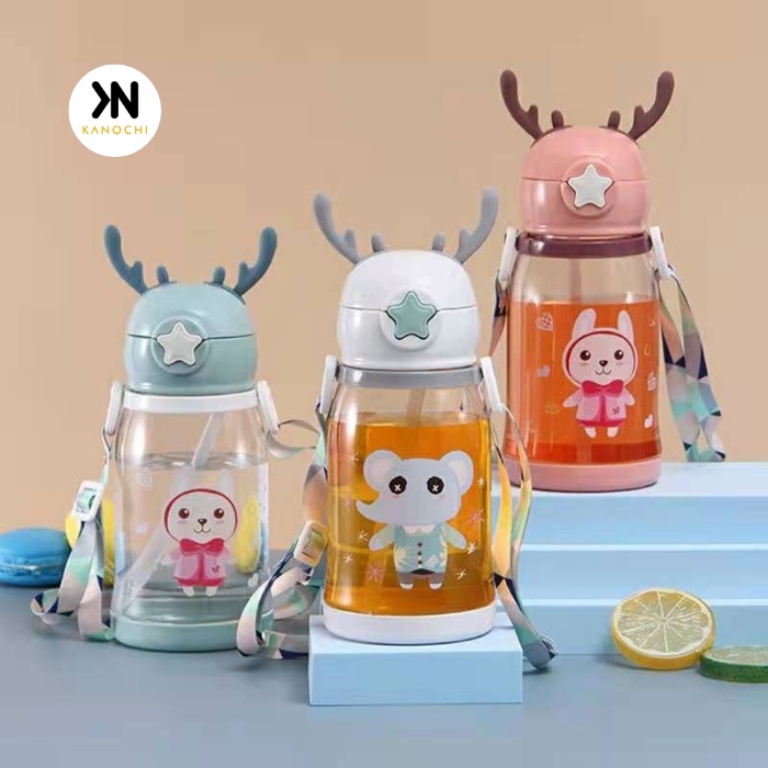 Botol Minum Anak Motif Tanduk Rusa BPA FREE 600 ml tipe ceria