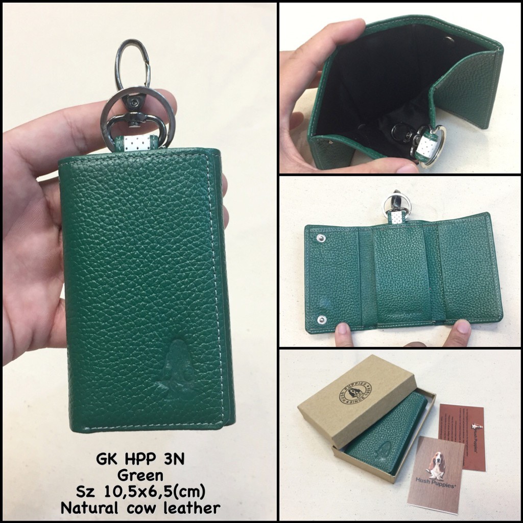 gantungan mobil hush puppies 3N green dompet kulit dompet stnk murah