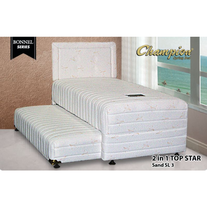 Champion Full Set Springbed 2 in 1 Top Star Sandaran SL- Kasur sorong