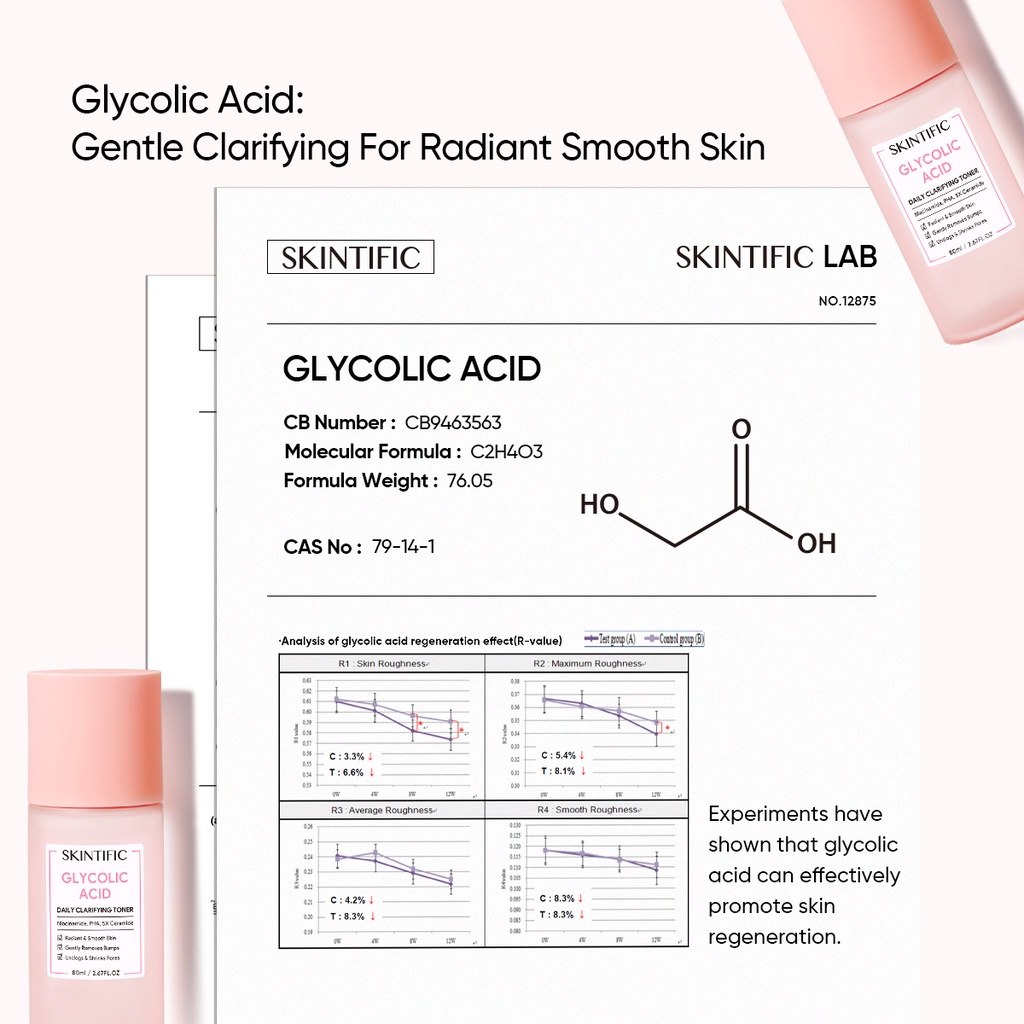 SKINTIFIC Glycolic Acid Daily Clarifying Toner / Pelembab Pencerah Kulit Wajah Glowing
