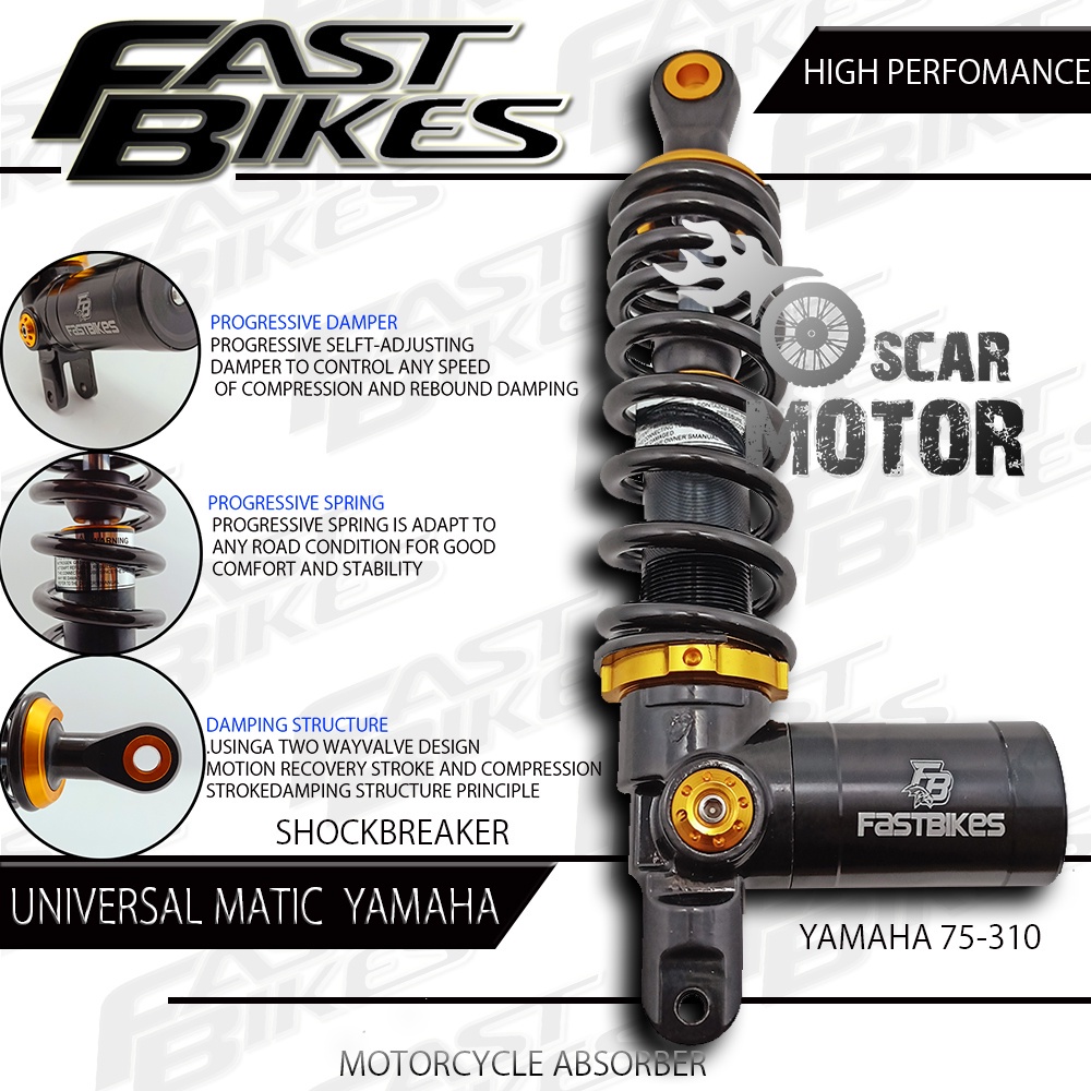 SHOCKBREAKER FASTBIKES MATIC YAMAHA UNIVERSAL HIGH PERFOM TABUNG BAWAH motor