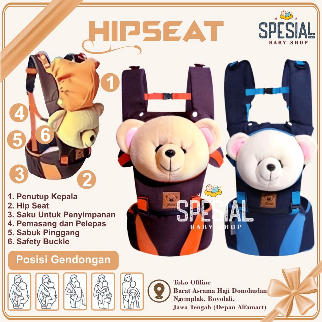 Hipseat Gendongan Duduk Gendongan Depan Gendongan Bayi Baby Carrier Bayi Gendongan Anak Depan-Kado b