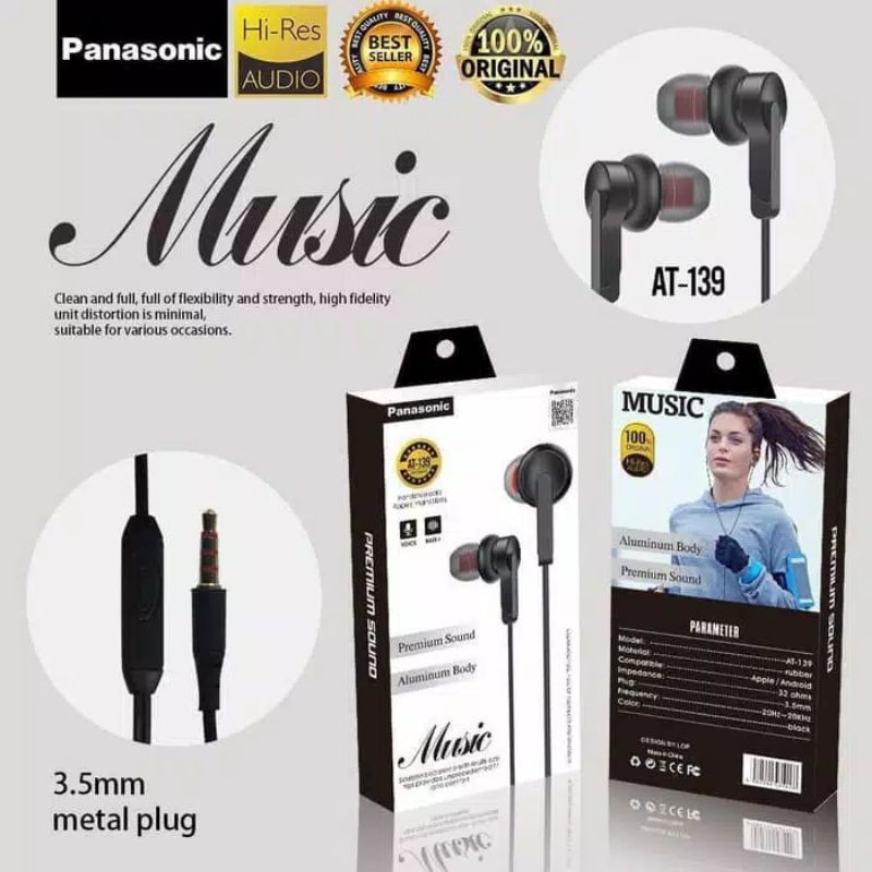 Headseat Earphone Handsfree Panasonic AT-139