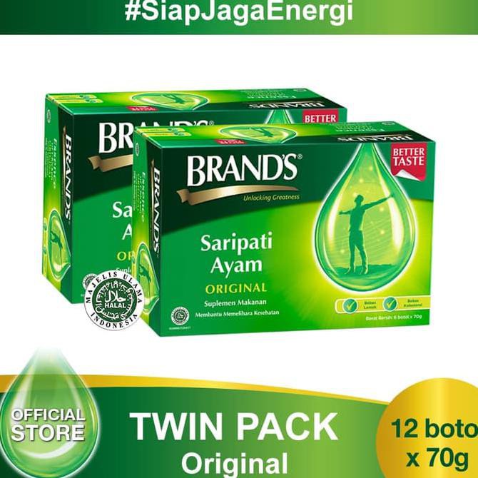 

Twin Pack BRAND'S Saripati Ayam Original 70 Gr (isi 12 botol) ORIGINAL