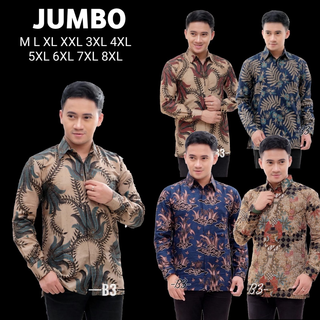 ZIZI Batik - Kemeja Batik Pria Jumbo M L XL XXL 3XL - 10XL JUMBO