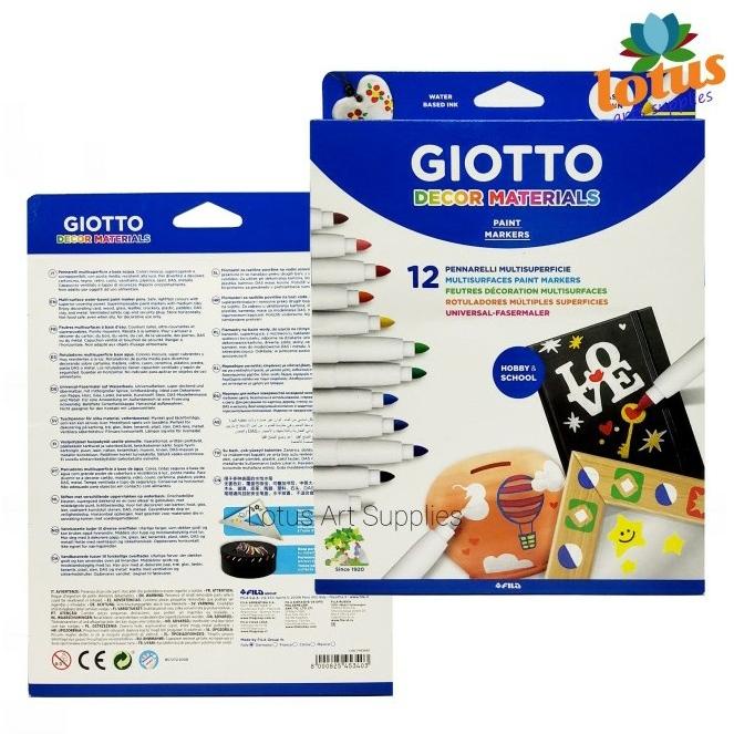 

Giotto Decor Material Marker / Multisurfaces / Spidol Dekorasi set 12