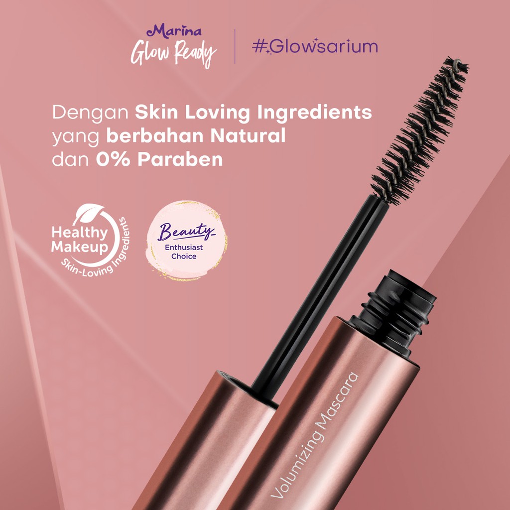 Marina Glow Ready Volumizing Mascara Shopee Indonesia