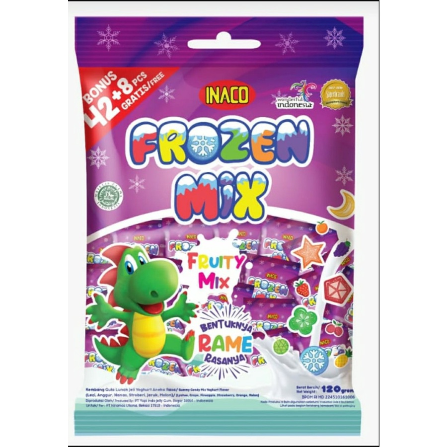 

INACO GUMMY FROZEN FRUIT MIX / PERMEN LUNAK JELI YOGHURT 100 GRAM