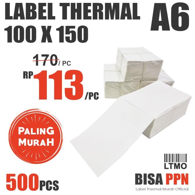 

Label Barcode CF MURAH 100 x 150 A6 kertas stiker thermal 500 pcs Star Seller Termurah