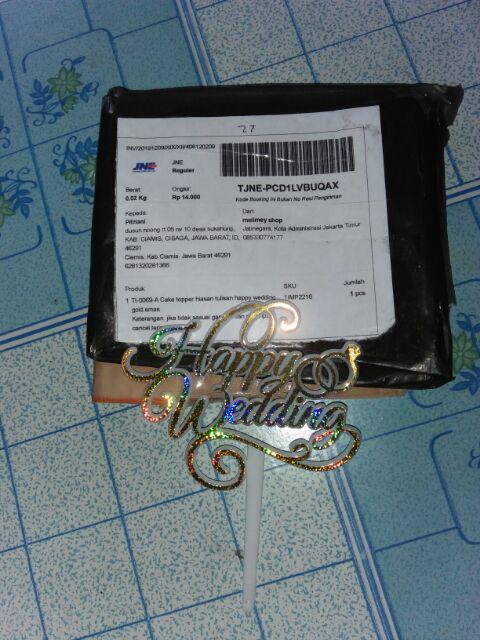 Nls211 Cake Topper Happy Wedding Tusukan Hiasn Kue Acrylic