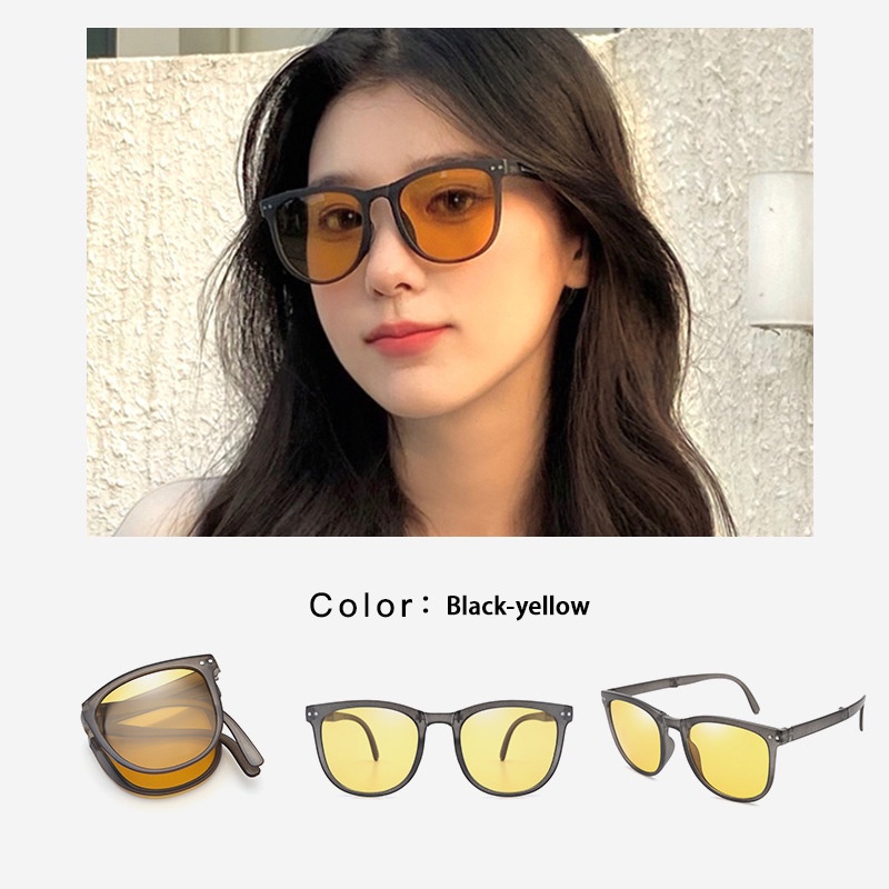 Kacamata Hitam Terbaru Bisa Di Lipat Sunglasses Anti-Uv Wanita Pria Import Kacamata Fashion New