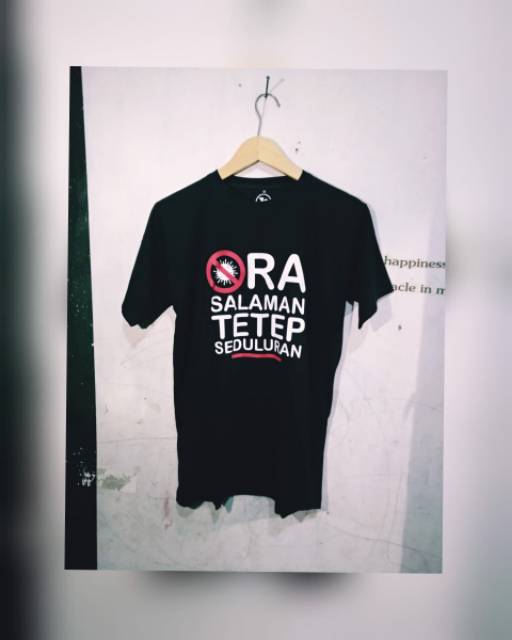 Kaos corona ora salaman tetep seduluran populer combed 30s kaos standart distro