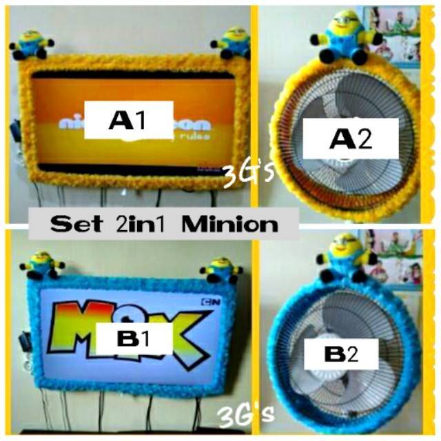 Khusus Set Bando TV Kipas Karakter Boneka Utuh (Minion, Spongebob, Stich)