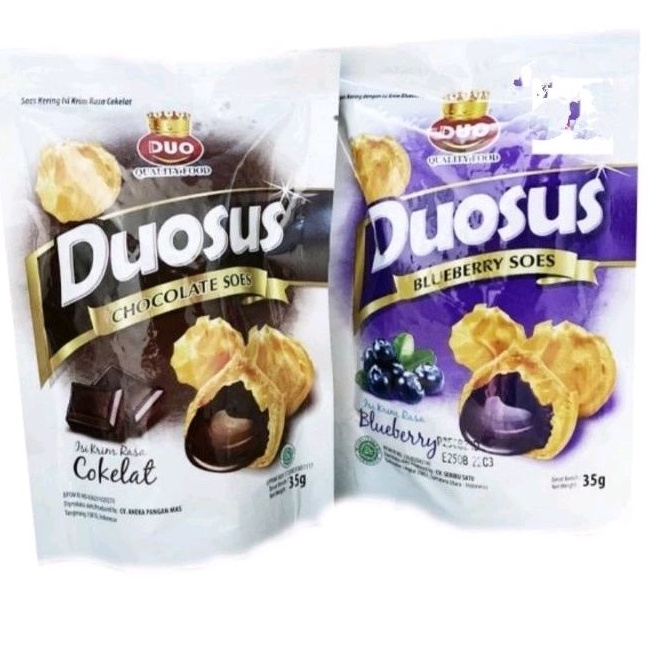 

5 PACK x Duosus kue sus kering isi coklat / bluberry