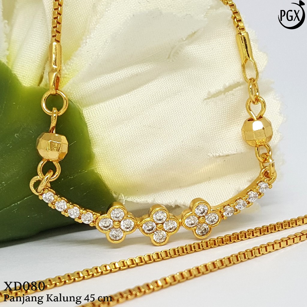 PGX Kalung Wanita Xuping Aksesoris Fashion Perhiasan Lapis Emas Premium - XD080