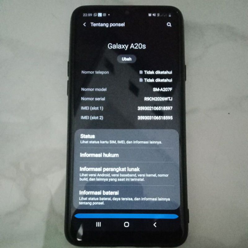 Samsung A20S Ram 4/64gb