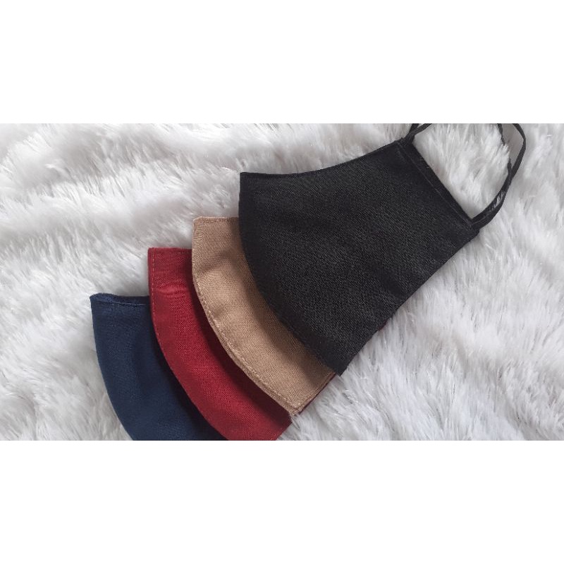 MASKER KAIN 2 LAPIS DUCKBILL bahan Oxford | Karet Hitam