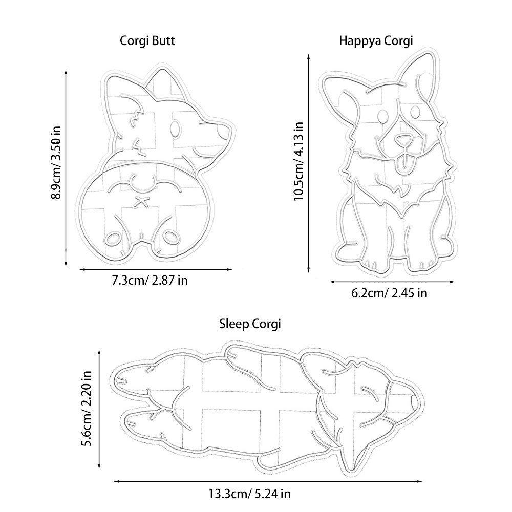 Cetakan Biskuit / Cookies Bentuk Anjing Corgi Lucu Diy