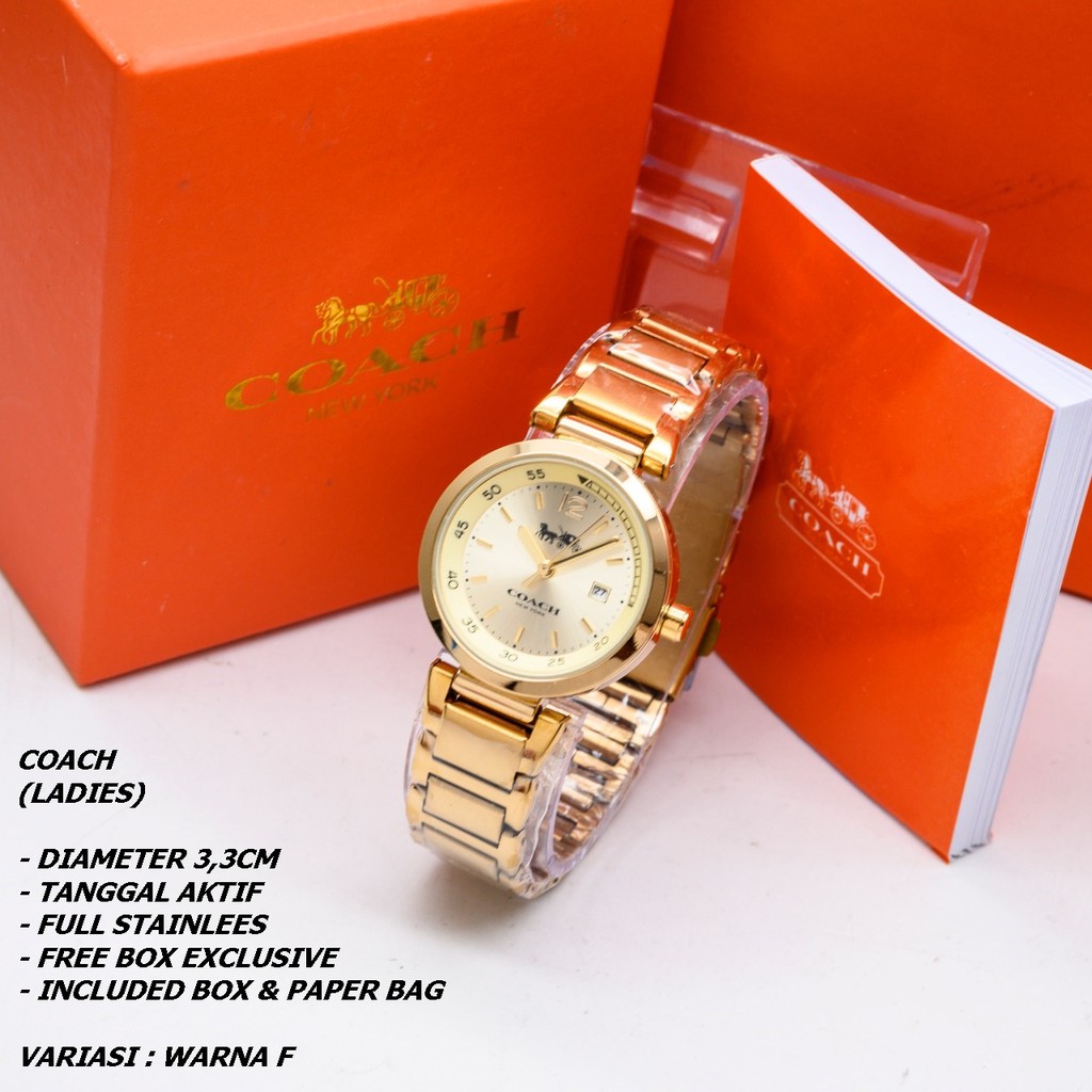 JAM TANGAN WANITA FASHION RANTAI BODY BULAT TANGGAL AKTIF