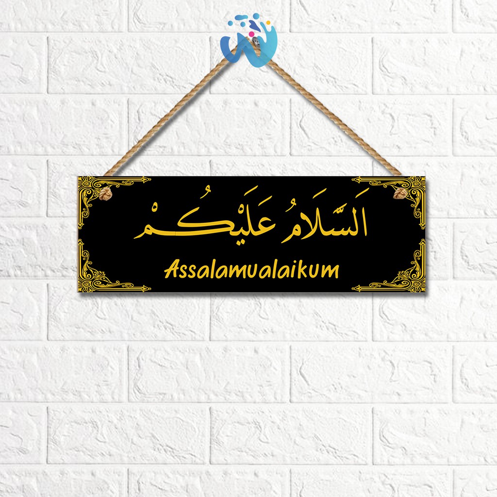 WALL COUSTEM HIASAN DINDING GANTUNGAN PINTU ASSALAMUALAIKUM WELCOME SELAMAT DATANG - HIASAN ISLAMI