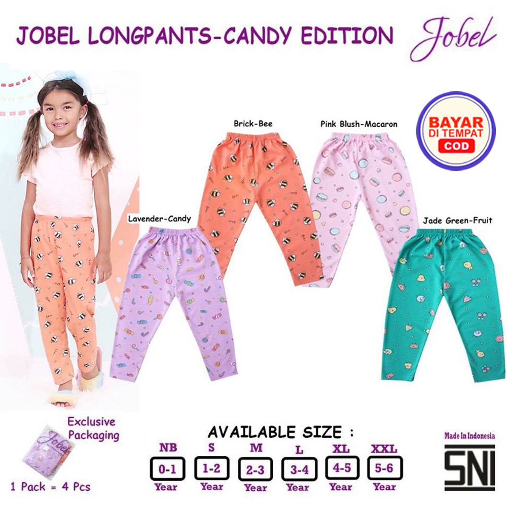 Jobel Long Pants Candy edition 4pcs Girl Celana Panjang Anak Perempuan