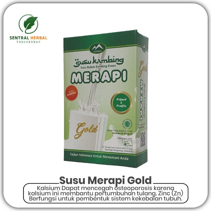 

Susu Kambing Etawa Merapi Gold Herbal Indo Utama 75% Susu Kambingnya Isi 200 Gram