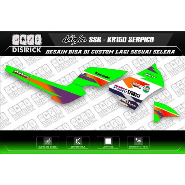 Striping decalkits Ninja 150 SSR KR S Body belakang SSR atau Ninja R